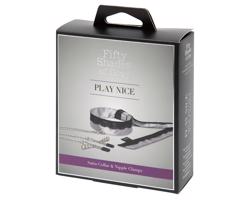 Päťdesiat odtieňov sivej - vibračná svorka s obojkom (strieborná)