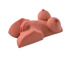 PDX Dokonalé poprsie - torzo s dvomi pôžitkovými otvormi - hnedé