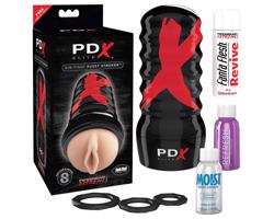 PDX Elite Air-Tight Pussy - manuálna sacia umelá vagína (prírodná)