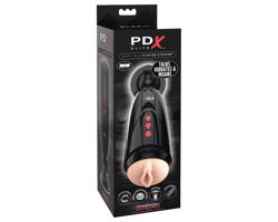 PDX Elite Dirty Talk - vibračný masturbátor vagína (čierny)