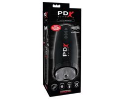 PDX Elite Moto Bator 2 - sací, pohyblivý umelý vagína (čierna)