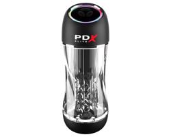 PDX ViewTube Pro - sací-vibračný masturbátor (čierny)