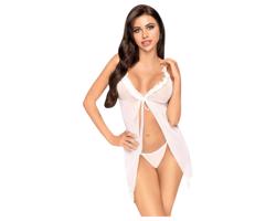 Penthouse After Sunset - priehľadný babydoll a tangá (biela)