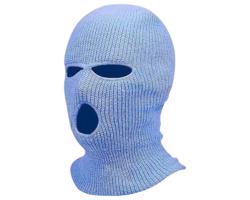Pletená maska s 3 otvormi - modrá zmyselnosť