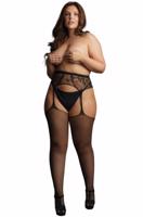 Plus size pančuchy s imitáciou podväzkov Sandra