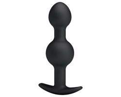 Pretty Love - vnútorný anál dildo s guličkami (čierne)