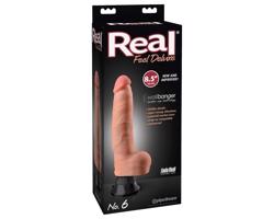 Real Feel Deluxe No.6 - realistický vibrátor s textúrou (naturálny)