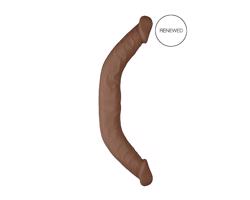 RealRock Double Dong 18 - dvojitý dildo (46 cm) - tmavý prírodný