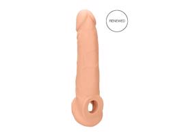 RealRock návlek na penis 9 - (21,5 cm) - prírodná farba