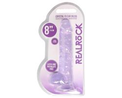 REALROCK - priehľadné realistické dildo - fialová (19 cm)