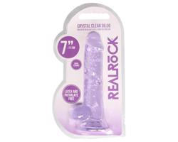 REALROCK - priesvitný realistický dildo - fialový (17cm)
