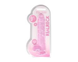 REALROCK - průhľadné realistické dildo - ružové (22 cm)