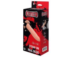 RealStuff Strap-On - úzky, pripínateľný dildo (prírodná farba)