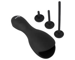 Rebel - čierny vibrátor s dilatátorom pre dámy aj pánov