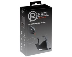 Rebel - nabíjateľný krúžok na penis a semenníky s vibrátorom (čierny)