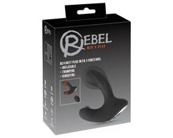 Rebel RC - nabíjateľný rádiofrekvenčný análny vibrátor (čierny)