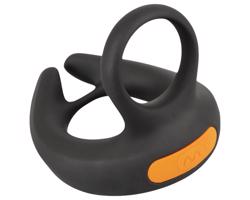 Rebel - vibračný krúžok na penis a semenníky (čierny)