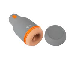 Rebel - vodotesný masturbátor s pevnou priľnavosťou (prirodná-sivá)