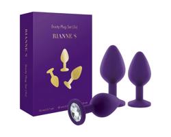 Rianne - 3-dielna súprava silikónových anál plugov (fialová)