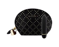 Rianne Essentials Classique Stud - silikónový rúžový vibrátor (čierny)