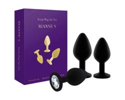 Rianne - Trojdielna silikónová súprava análnych kolíkov (čierna)