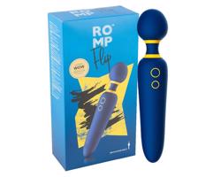 ROMP Flip prútik - nabíjateľný, vodeodolný masážny vibrátor (modrý)