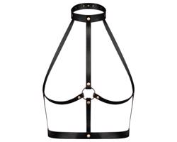 Rosy Gold - telový postroj (čierna-ružové zlato)