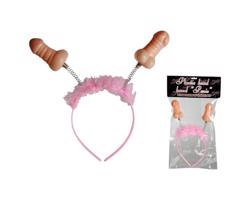 Ružovo-prírodná čelenka s penisom