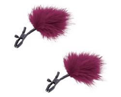 S&M - červené bradavkové svorky s perím