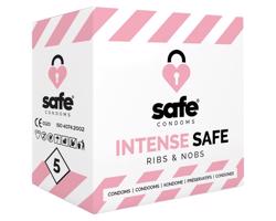 SAFE Intense Safe - kondóm s rebrovaním a bodkami (5 ks)