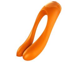 Satisfyer Candy Cane - nabíjateľný, vodotesný dvojitý vibrátor (oranžový)
