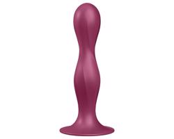 Satisfyer Double Ball-R - prísavkový vážený dildo (červený)