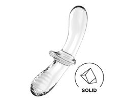 Satisfyer Double Crystal - obojstranné sklenené dildo (priehľadné)
