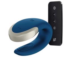 Satisfyer Double Love - inteligentný pár vibrátor (modrý)