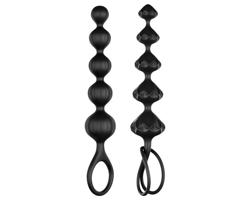 Satisfyer Love Beads – korálková análna sada dildá (čierne)