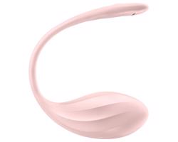Satisfyer Rebrovaný Lotos - vibračné vajíčko na diaľkové ovládanie (ružové)
