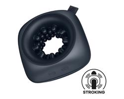 Satisfyer Ring Stroker - nabíjateľný vibračný masturbátor (čierny)