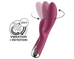 Satisfyer Spinning Rabbit 1 - rotačný vibrátor s klitorálnym ramenom (červený)