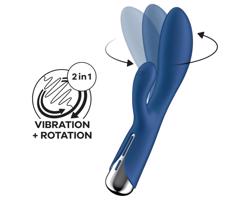 Satisfyer Spinning Rabbit 1 - rotujúci vibrátor s klitorisovým ramenom (modrý)