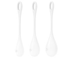 Satisfyer Yoni Power 1 - Biele gésa gulečky (sada 3 ks)