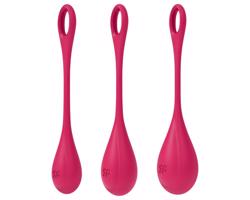 Satisfyer Yoni Power 1 - sada venušiných guličiek - červená (3 kusy)
