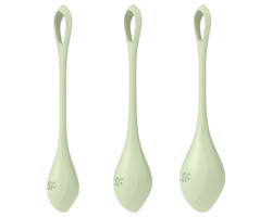 Satisfyer Yoni Power 2 - súprava guličiek (gejša) - zelená (3 kusy)