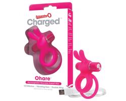 Screaming O Ohare - nabíjateľný vibračný krúžok na penis s uškami (ružový)