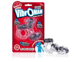 Screaming Vibroman - vibračná sada krúžkov na penis (čierna)