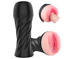 Sex HD Marcus - realistická vagína v puzdre (čierna-naturálna)