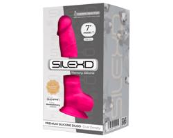 Silexd 7 – prísavné dildo s semenníkmi – 17,5 cm (ružové)