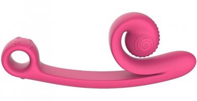 Silikónový vibrátor Snail Vibe Curve s výbežkom na klitoris (24 cm)