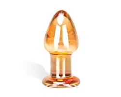 Sklenený anál plug Over Easy (zlatý)