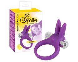 SMILE králiček - vibračný erekčný krúžok (fialový)
