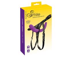 SMILE - Nasaď dvojvrstvové dildo s nohavičkami (fialovo-čierna)